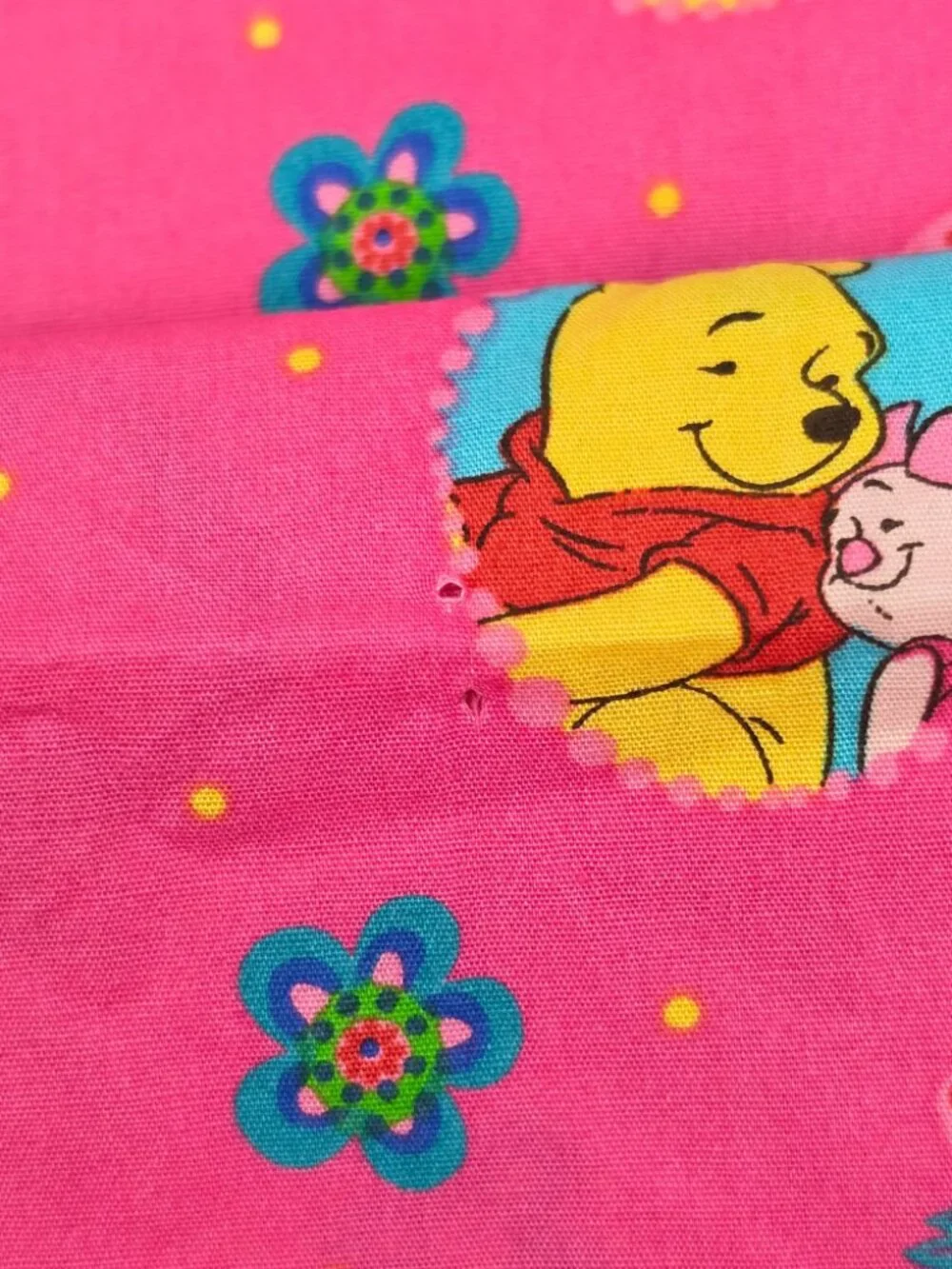 Springs Industries Disney 2 Yards Winnie the Pooh & Piglet Pink Cotton Fabric